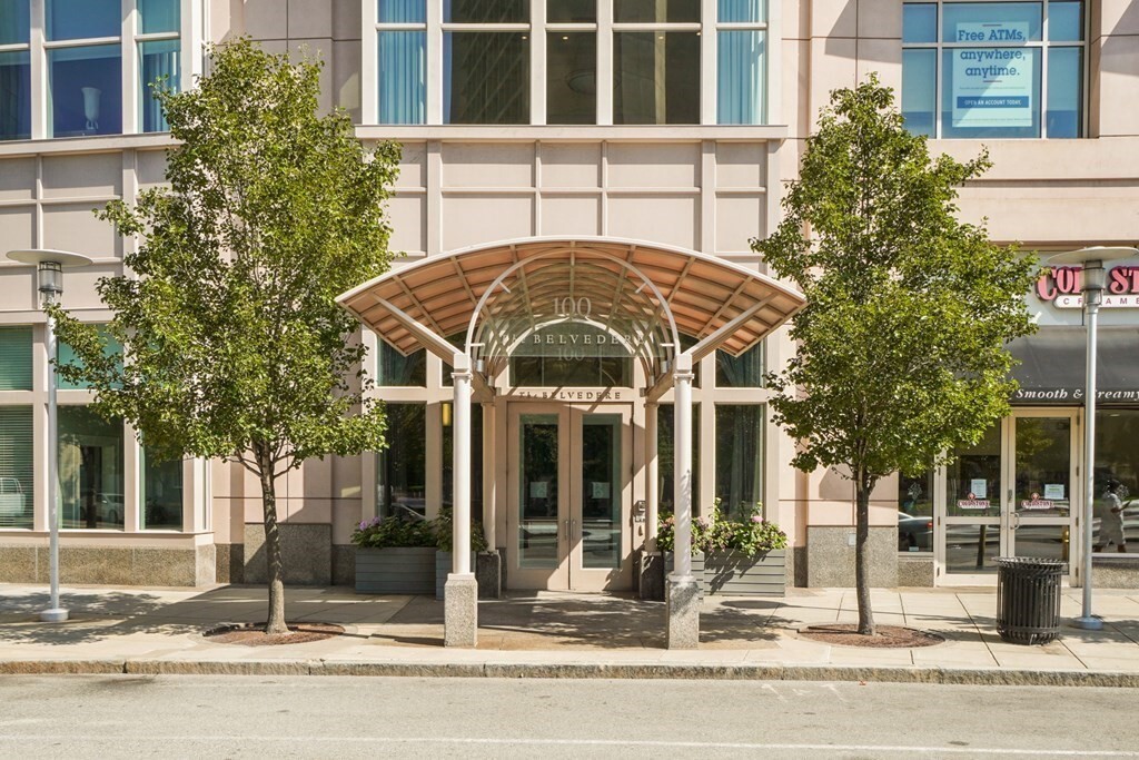 The Belvedere provides luxury city living at its best! Enjoy complimentary continental breakfast, served daily, plus a monthly wine night in the second floor dining room and library which also has a commercial kitchen. Included are 24 hour concierge, valet parking or self park, a private roof deck with beautiful views.This sought after corner unit has an entrance gallery with Jerusalem Limestone floor designed by Boston Architect, Klaus Fuchs. Large Primary Bedroom with walk in closet and en suite bathroom with heated floor, large stall shower with bench seat, Berman Glass French Shower Doors, Sherle Wagner Rock Crystal Handles, sink with Dornbracht Fixture. View of Prudential South Garden. Chef’s Galley Kitchen with Granite Countertops and Full Backsplash by Kumar, Sub Zero Refrigerator, Gaggenau Dishwasher, and Thermador Electric Oven with Gas Cooktop. Large Viewing Window into Living Room with Unique Curved Soffit. Living Room, Dining Room have large windows with dual views.
