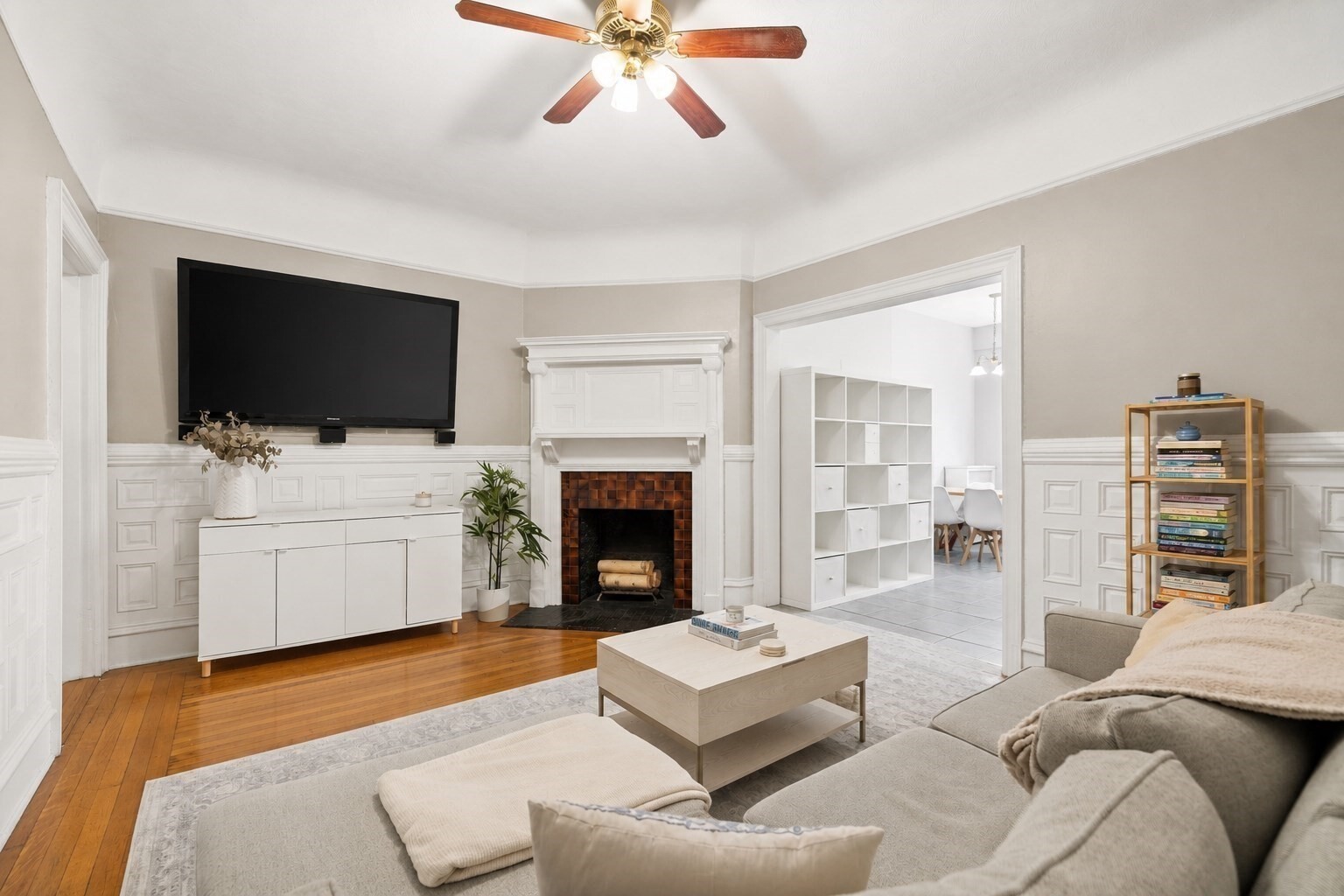 Welcome to your new home in the heart of Back Bay! This two-bedroom condo on coveted Beacon Street. Located in a professionally managed, elevator building, this spacious condo offers a perfect pied-à-terre or investment opportunity. With high ceilings and thoughtful design, the 854 SF space feels even larger, featuring two well-appointed bedrooms, a living room with a decorative fireplace and charming period details,  bathroom, and a sunny eat-in kitchen. The building itself is a standout, boasting a very large common roof deck that offers breathtaking views of the cityscape, the Charles River, Cambridge, and the iconic 4th of July fireworks. Additional amenities include common onsite laundry and convenient bike storage in the basement, adding to the ease and comfort of everyday living. The location offers easy access to the renowned shops of Newbury St., green line public transit, the serene Charles River Esplanade, and much more just moments away.