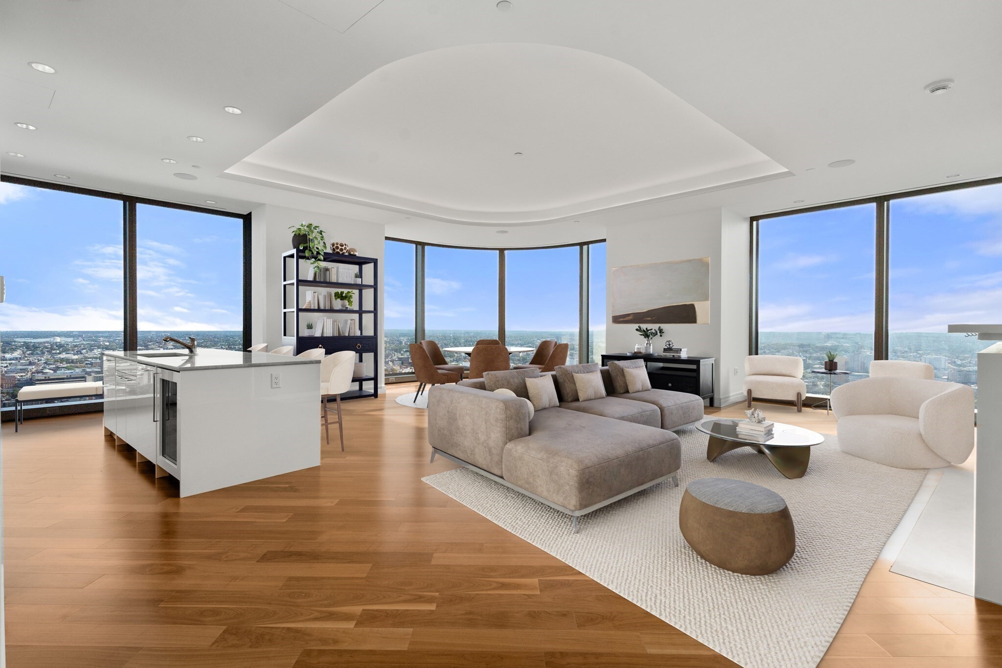 Ideally situated at the crossroads of culture, innovation and health care, Residence 4504 at One Dalton places you minutes away from world-class academic institutions—including MIT, Harvard University, Boston University and Northeastern University—as well as Boston’s globally renowned medical centers, cultural institutions and upscale restaurants. This spacious home offers timeless elegance across its 2,558 square feet of sophisticated open-concept living. Featuring three expansive bedrooms with en-suite baths and two valet parking spaces, this extraordinary apartment captures breathtaking 180-degree panoramic views stretching from Boston Harbor, across the Blue Hills, to the Charles River, framing magnificent sunrises and sunsets through its majestic floor-to-ceiling windows. Exceptional craftsmanship defines every space, from the chef’s kitchen with a full suite of luxury appliances and custom cabinetry to the primary suite featuring radiant floor heating and a deep soaking tub. Complemented by soaring ceilings, a custom gas fireplace and legendary five-star Four Seasons amenities—including 24/7 concierge services, an indoor pool and a 50th-floor resident clubroom—Residence 4504 delivers the pinnacle of urban luxury!