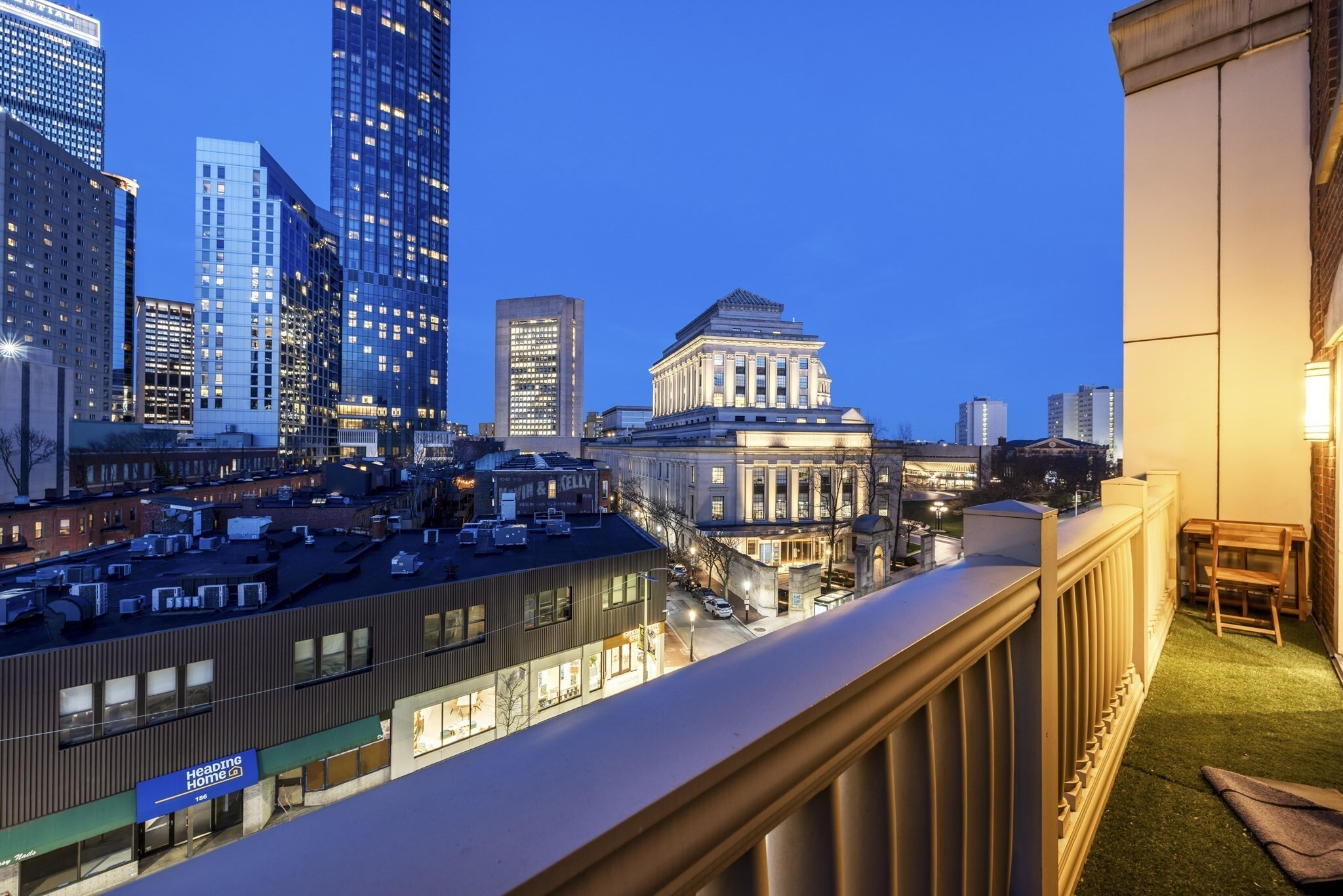 Elevated city living in the heart of Boston! Perched on the 8th floor of a boutique elevator building, this sun-filled 2-bedroom, 2-bath residence offers approximately 1,220 sq. ft. of beautifully designed living space, highlighted by a private balcony with sweeping city views. An open, airy layout, hardwood floors, central A/C, and in-unit laundry create effortless everyday comfort, while the modern kitchen features gas cooking and ENERGY STAR appliances. Both bedrooms are generously sized, including a spacious primary suite with a walk-in closet and private bath. Professionally managed with elevator access and additional storage; HOA includes heat, hot water, gas, and master insurance. Just moments from Prudential Center, Newbury Street, Whole Foods, Symphony Hall, MFA, Longwood Medical Area, and public transportation. With a Walk Score® of 99, enjoy the rare combination of space, views, and the very best of Boston right outside your door.